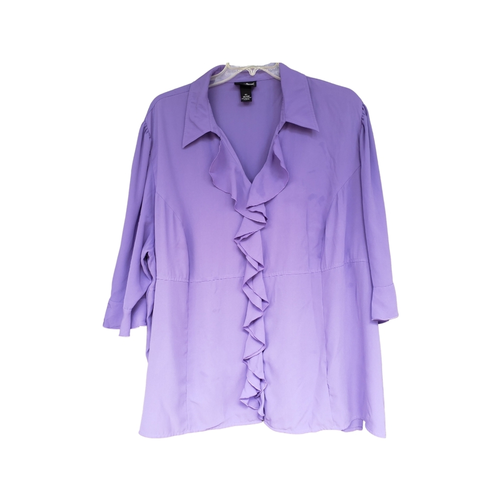Women's Purple Ruffle Top - Picture 2 of 5